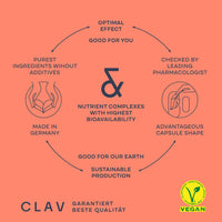 CLAV Siberian Ginseng Extract - 900mg Eleutherococcus Root Powder - Reduction of Tiredness & Fatigue - 60 Ginseng Capsules - Vegan - Made in Germany
