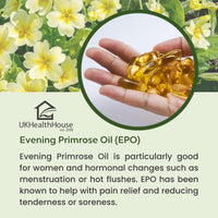 UKHealthHouse Evening Primrose Oil – EPO Capsules, 1000mg x 60 Softgels – High Strength Omega 6 GLA Content – Great for Skin, Immune System, Hormonal Pain, Hot Flushes & Women’s Health