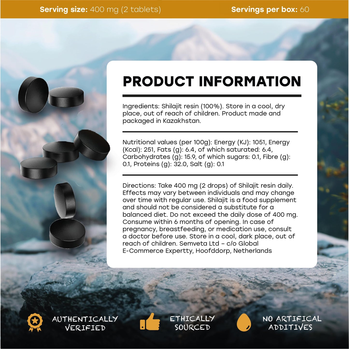 UNTANAS Altai Shilajit Drops - 120 Drops, 400mg Serving - Pure Shilajit Resin - Shilajit Tablets W/85+ Trace Minerals, Fulvic Acid