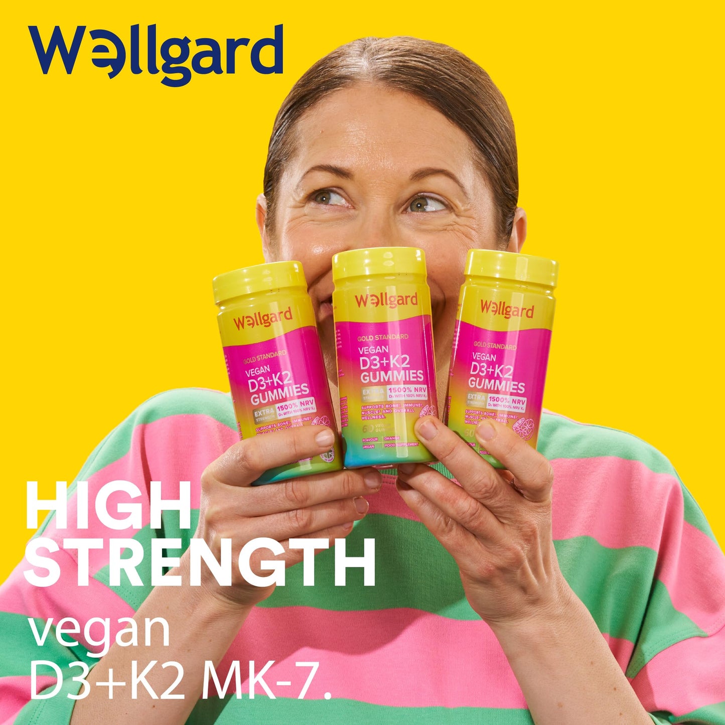 Wellgard Vitamin D3 K2 Gummies – Vitamin D3 K2 Gummies, Supports Bone Health, Immune System and Muscle Health
