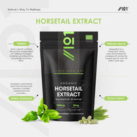 ALPHA01 Organic Horsetail Extract 7500mg – 7% Silicia from High Strength 15:1 Extract – 90 Vegan Capsules (3 Months Supply) – Resealable and Recyclable Pouch by Alpha01
