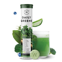 Wellbeing Nutrition Daily Greens | Wholefood Multivitamins with Vitamin C, Zinc, B6 for Immunity & Detox with Organic Certified Plant Superfoods & Antioxidants (15 Effervescent Tablets)
