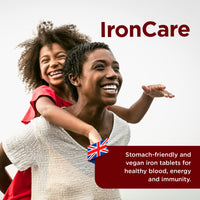 Healthspan IronCare (120 Tablets) | Added Vitamin C & B2, B6 & B12 | Stomach Friendly | Combats Tiredness & Fatigue | Supports Red Blood Cell Formation | Vegan