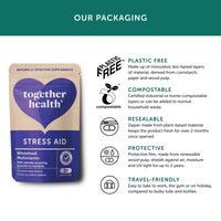 Stress Aid Complex – Together Health – 5 Essential B Vitamins – Schisandra, Ashwagandha & Rhodiola – Ocean-Sourced Magnesium – Vegan Friendly – Made in The UK - 150 Vegecaps