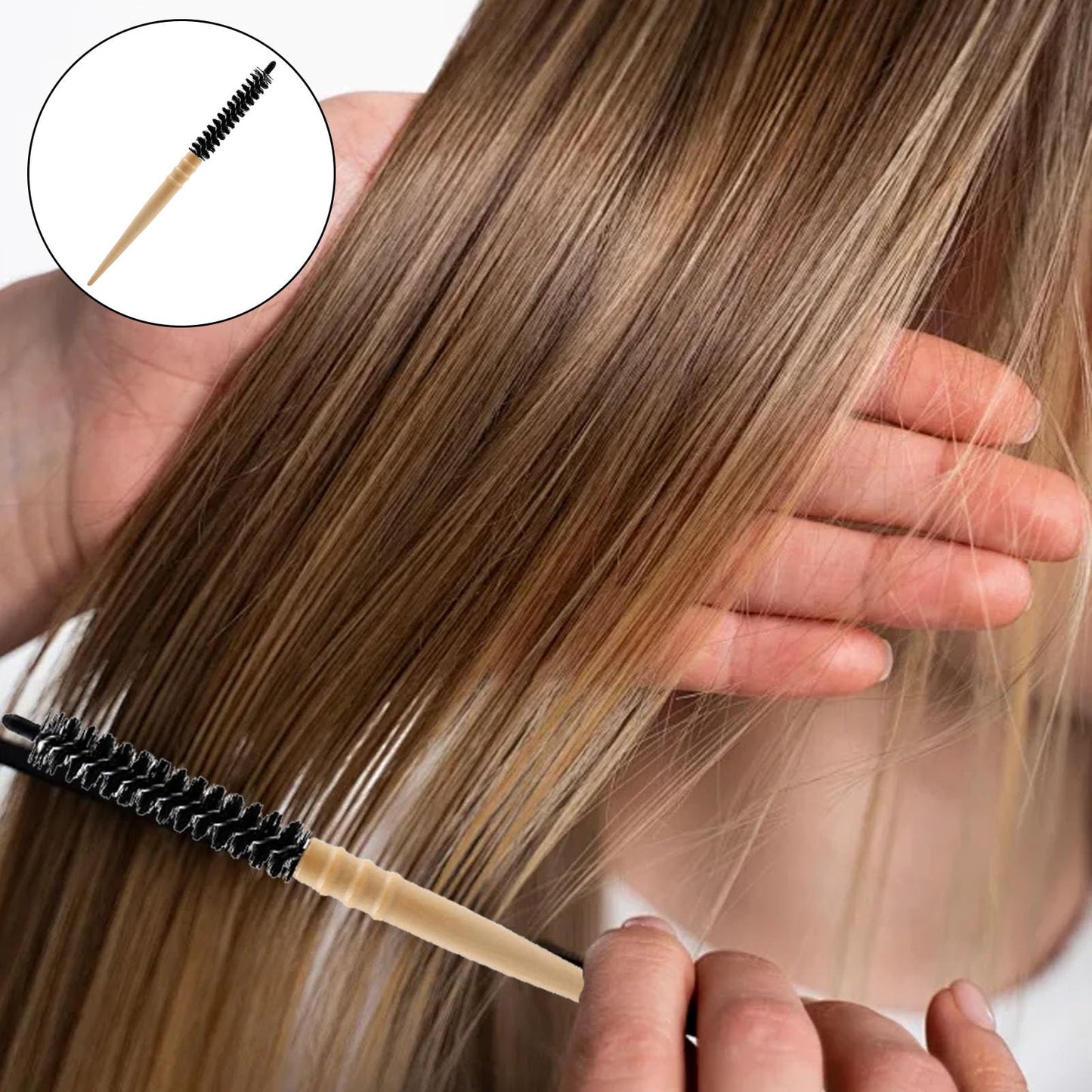 Katslyn 2PCS Small Round Hair Brush,Small Round Brushes for Blow Drying,Portable Thin Hair Brush,Natural Wood Handle,Anti-static,for Men Women Straightening,Curling,Short Hair,Thin Hair