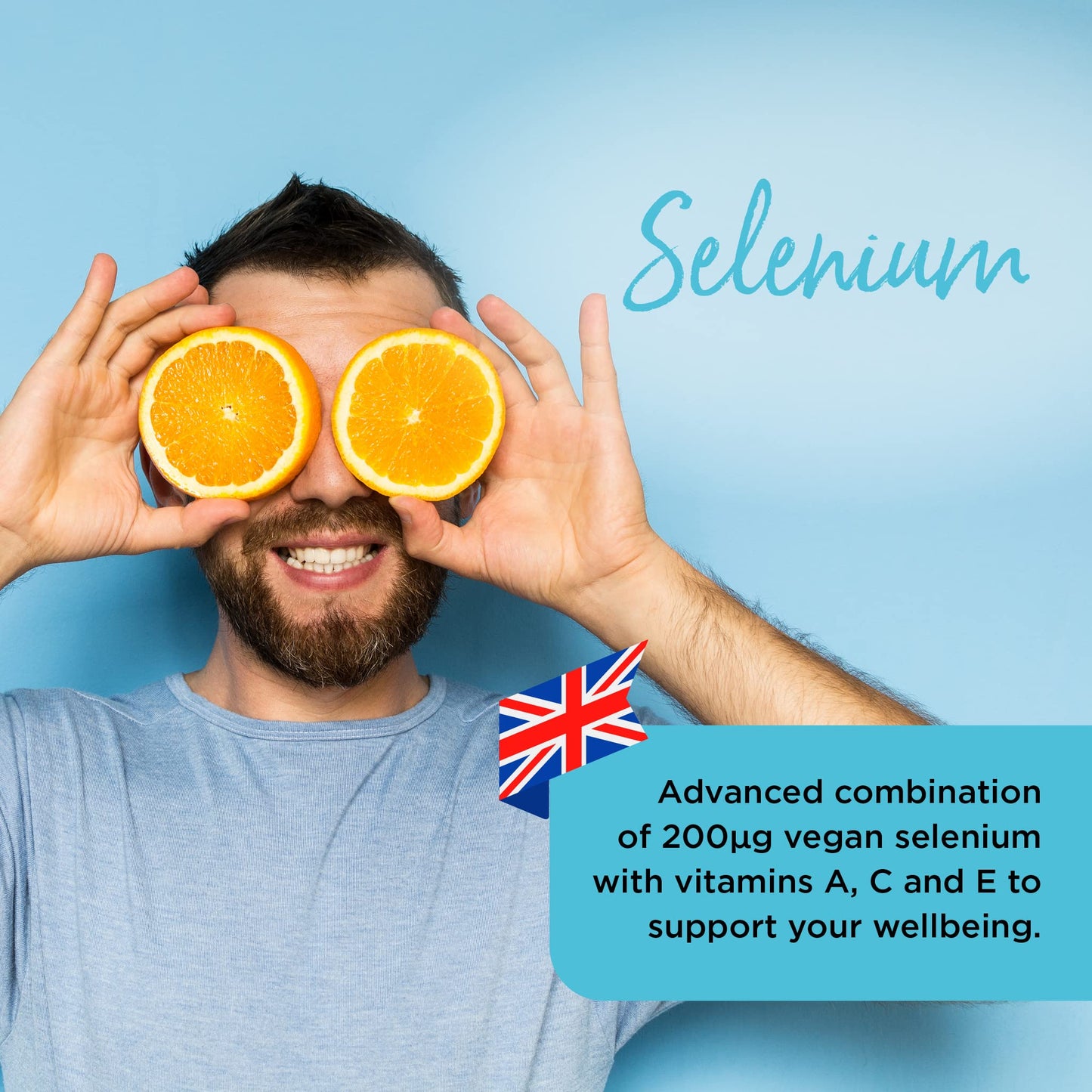 healthspan Healthspan Selenium | 240 Tablets | Highly Absorbable | with Vitamin C, A & E | Hair, Nails and Skin Health | Vegan
