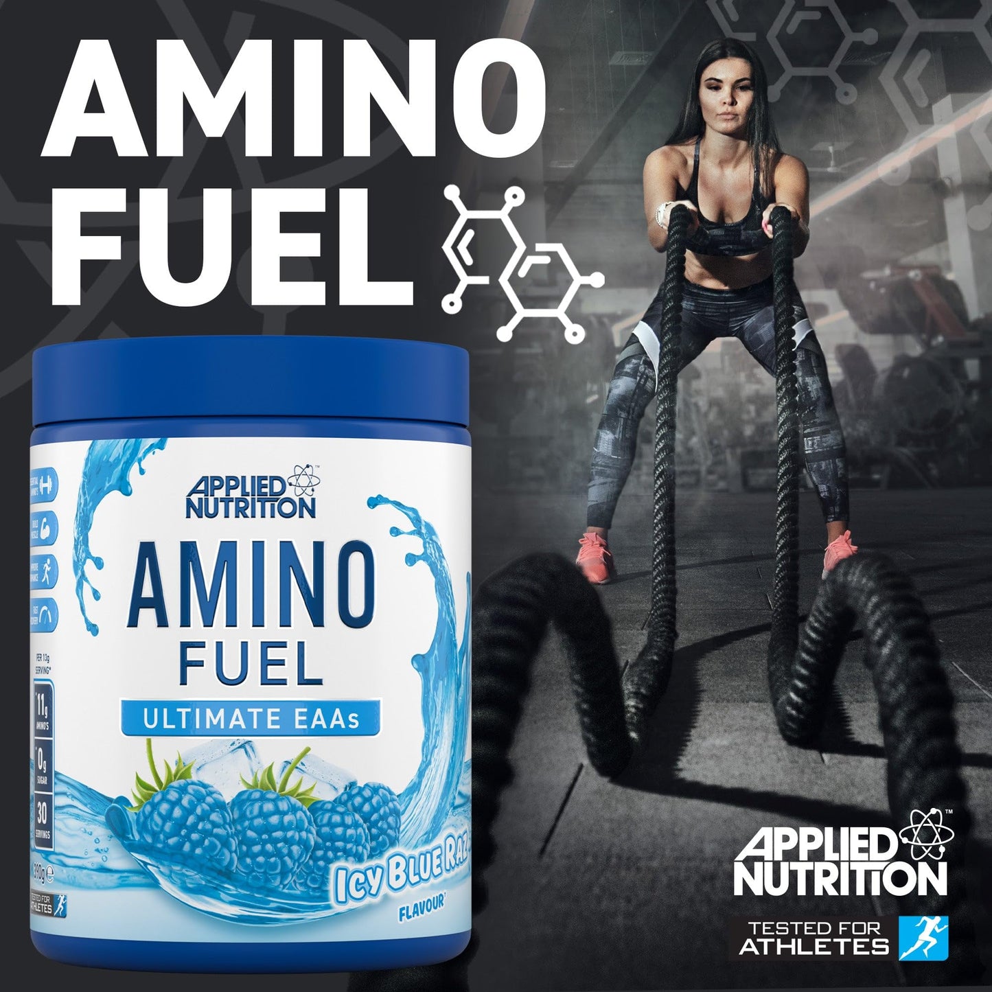 Applied Nutrition Amino Fuel - Amino Acids Supplement, EAA Essential Amino Acids Powder, Muscle Fuel & Recovery (390g - 30 Servings) (Fruit Burst) (New)