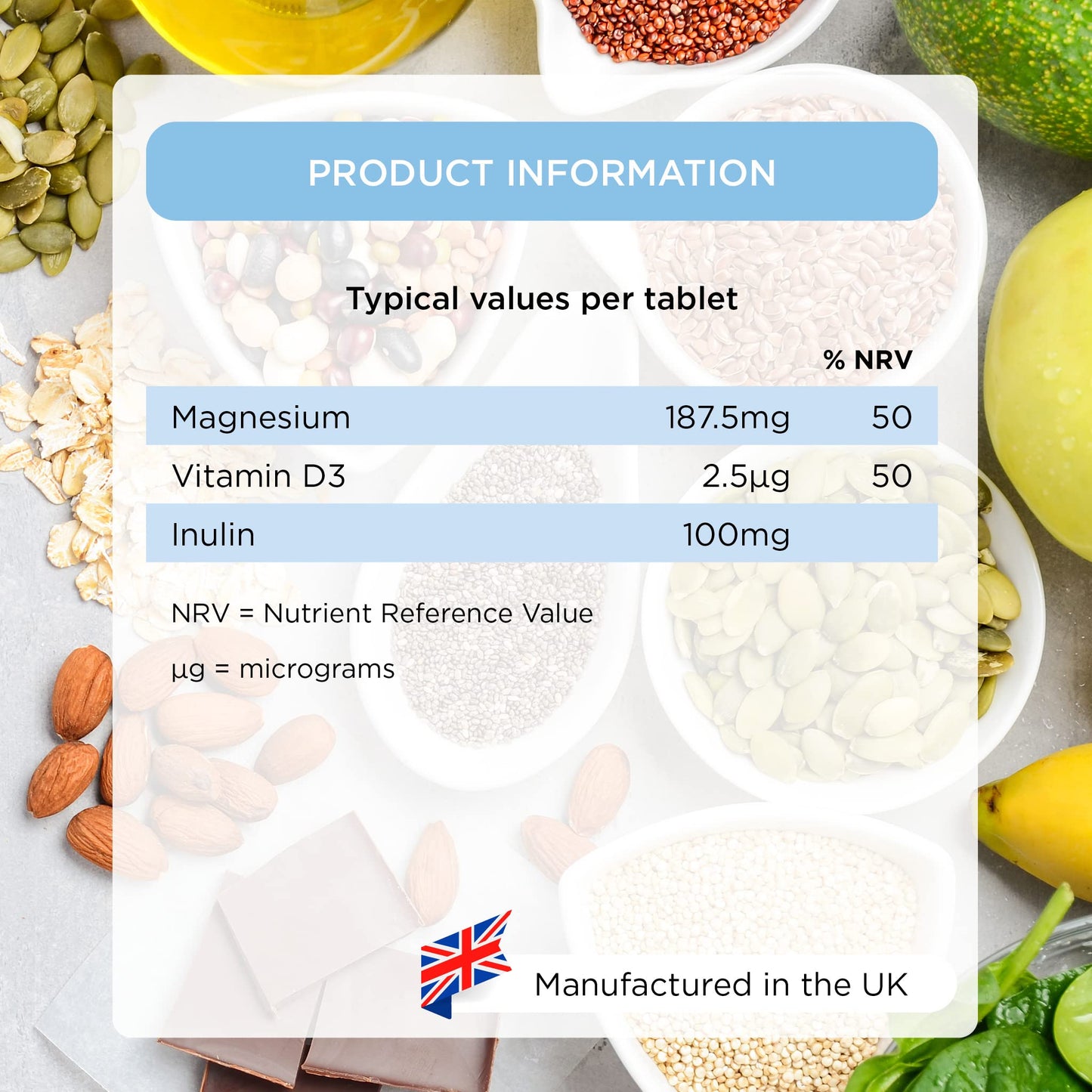 Healthspan Opti-Magnesium | 90 Tablets | for Bone & Muscle Support | Maintains Psychological Function and Nervous System | Easily Absorbed | Added Vitamin D3 | Inulin | Vegetarian