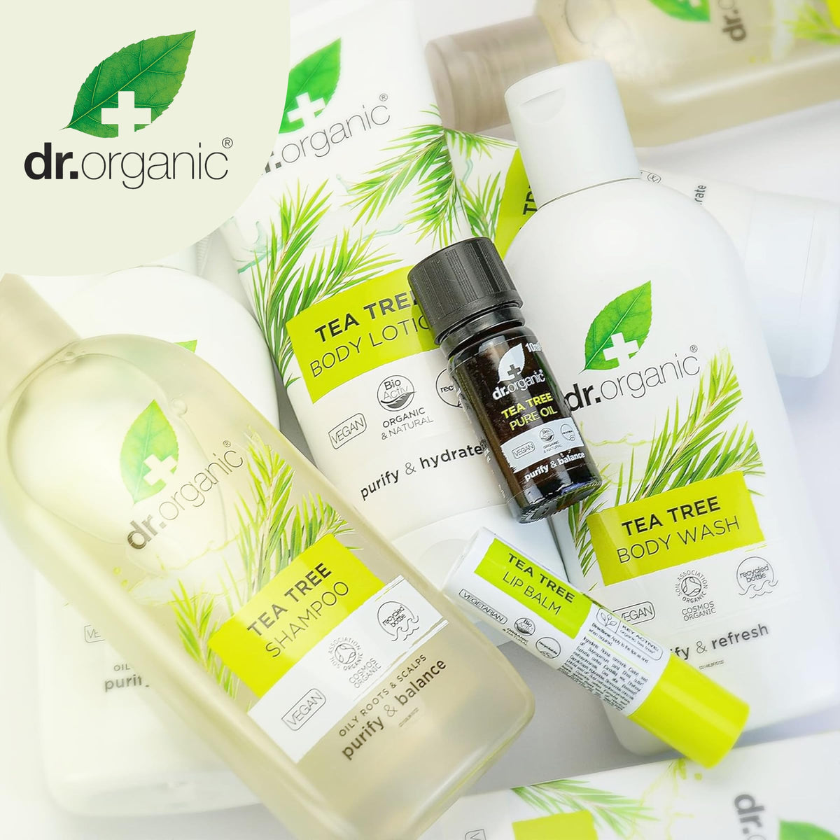 Dr. Organic Dr Organic Tea Tree Face Wash, Cleansing, Purifying, Mens, Womens, Oily Skin, Natural, Vegan, Cruelty-Free, Paraben & SLS-Free, Organic, Recycled & Recyclable, Organic, 200ml, Packaging may vary
