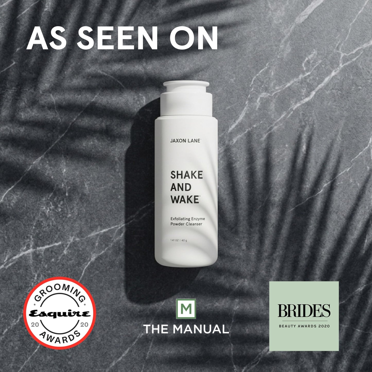 JAXON LANE Shake and Wake Korean Enzyme Powder Face Wash - Water Activated Exfoliating Cleanser with Pineapple Papaya Enzymes, Vitamin C E AHA, Powder Face Cleanser for All Skin Types,1.4 oz / 40 g