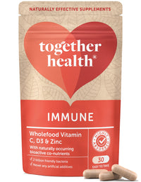 Immune Support Supplement – Together Health – Whole Food Nutrients – Vitamin C, Zinc, Selenium & Live Bacteria – Vegan Friendly – Made in The UK – Pack of 2-60 Vegecaps