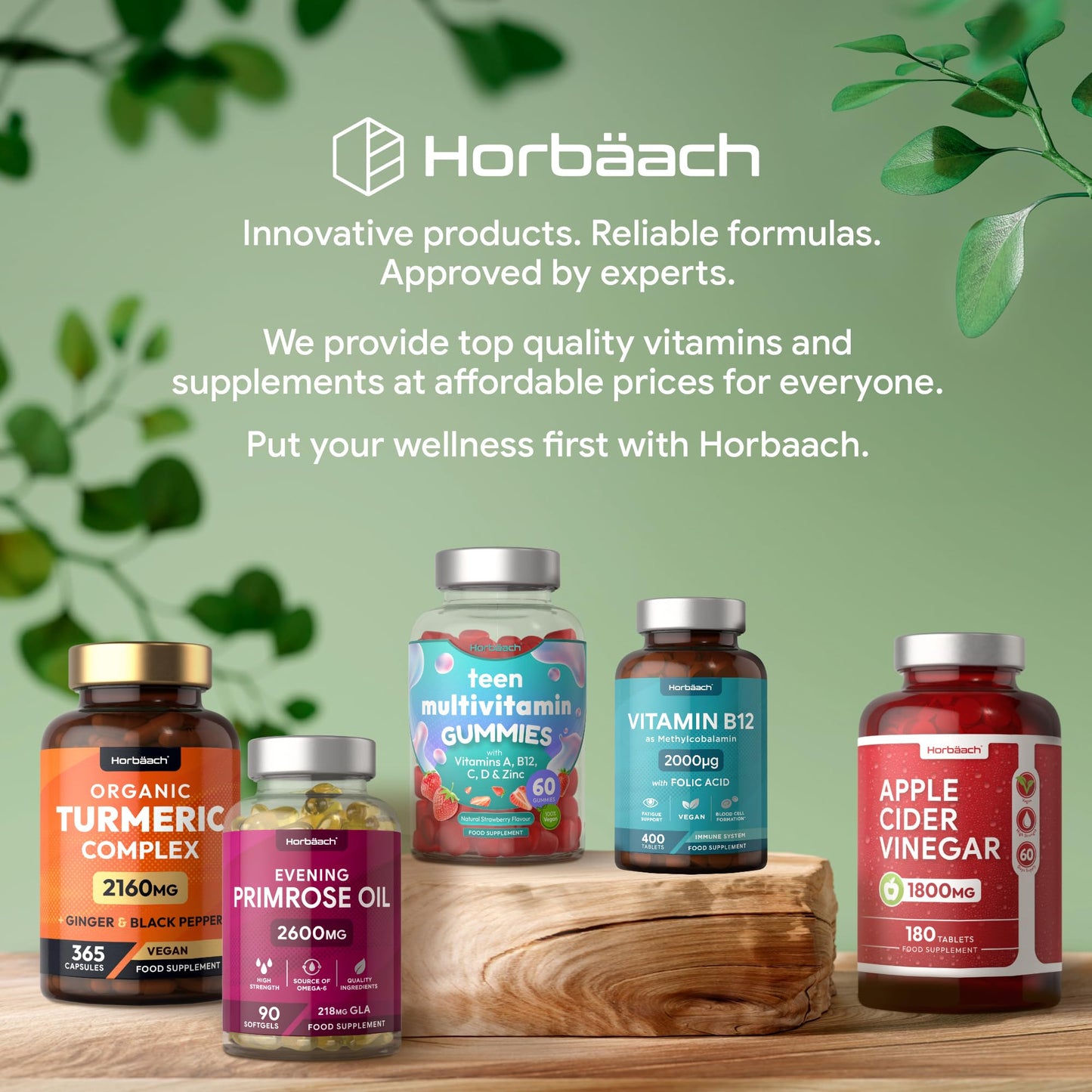 Horbäach Calcium Tablets | Calcium, Magnesium, Zinc and Vitamin D | High Strength Complex | 120 Vegan Tablets | Supplement for Women & Men | Horbaach