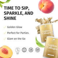Nature’s Finest by Nutrisslim Golden Collagen 120 g - Collagen Supplements for Women with Gold Glitter - High Strength Hydrolyzed Bovine Collagen Powder Type 2 with Biotin, Vitamin C and Curcuma