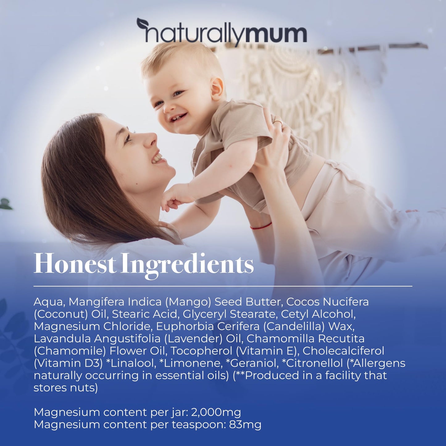 NaturallyMum Kids Magnesium Bedtime Lotion with Vitamin D | Support for Sleep, Heart, Bone, Nerve, Gut and Muscle Health | Alternative to Melatonin | Lavender & Chamomile 4.2 fl oz
