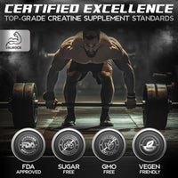 Valrock Creatine Monohydrate 5000mg 120 Gummies for Men | Added L-Taurine, BCAA's, Collagen, B12 | Muscle Growth Gains | Chewable Gummies, Mixed Berry Flavour (1 Month Supply)