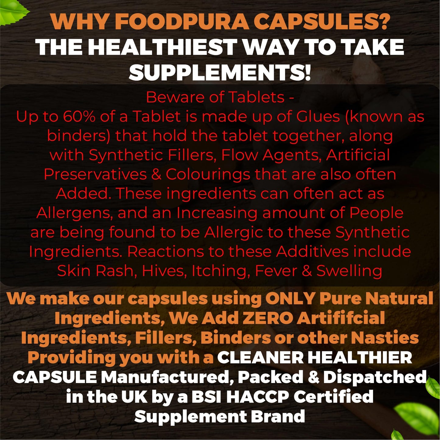 FoodPURA 365 x 4000mg Turmeric (Curcumin), Ginger, Garlic & Organic Black Pepper Capsules HACCP Certified, Manufactured in The UK by FoodPURA (365)