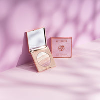 W7 Afterglow Blusher & Highlight Compact - Pink & Gold Glowing Pressed Powder Compact
