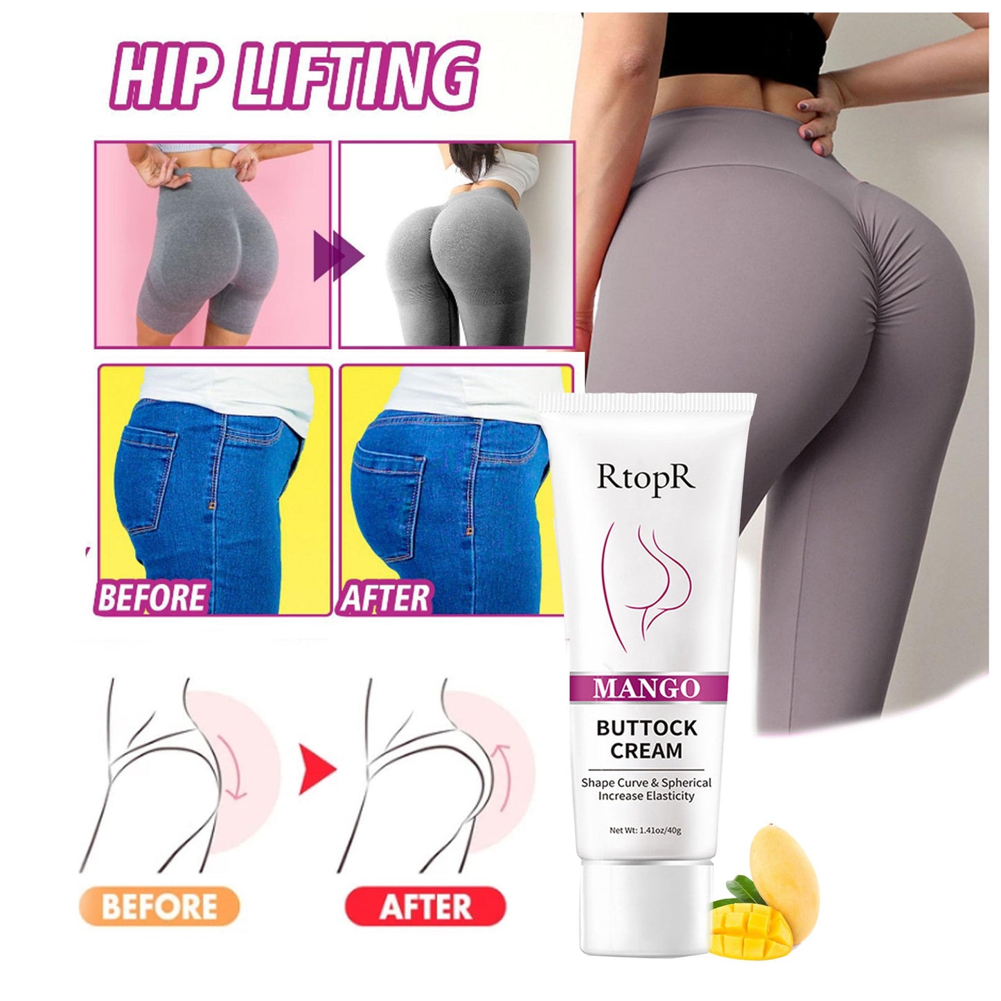 1PC Sexy Hip Buttock Enlargement Cream Lift Up Buttock Enhancement Massage Cream Hip Lift Up Butt Firm Skin Enlargement