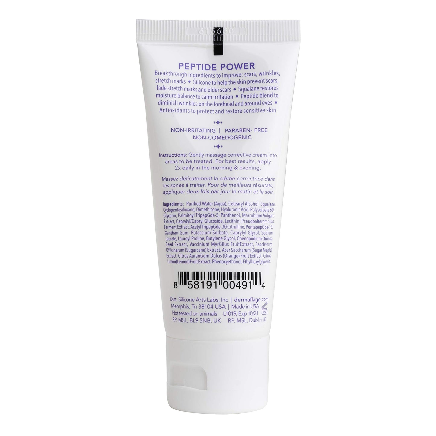 Dermaflage Acne Scar Removal Cream With Peptide Power, Fade Acne, Surgical Scars, Stretch Marks And Wrinkles With Good Skin, 2 oz