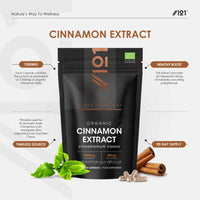 Organic Cinnamon Extract 7,500mg - 10% Polyphenols High Strength 15:1 Extract - 90 Vegan Capsules (3 Months Supply) - Resealable and Recyclable Pouch – by Alpha01