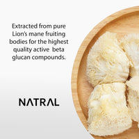 Natral 5000mg Pure Lion's Mane Mushroom High Strength Capsules - 60 Vegan Capsules, No Filler, 100% Fruiting Body Extract with 30% Polysaccharides – Supplement for Mental Clarity and Focus