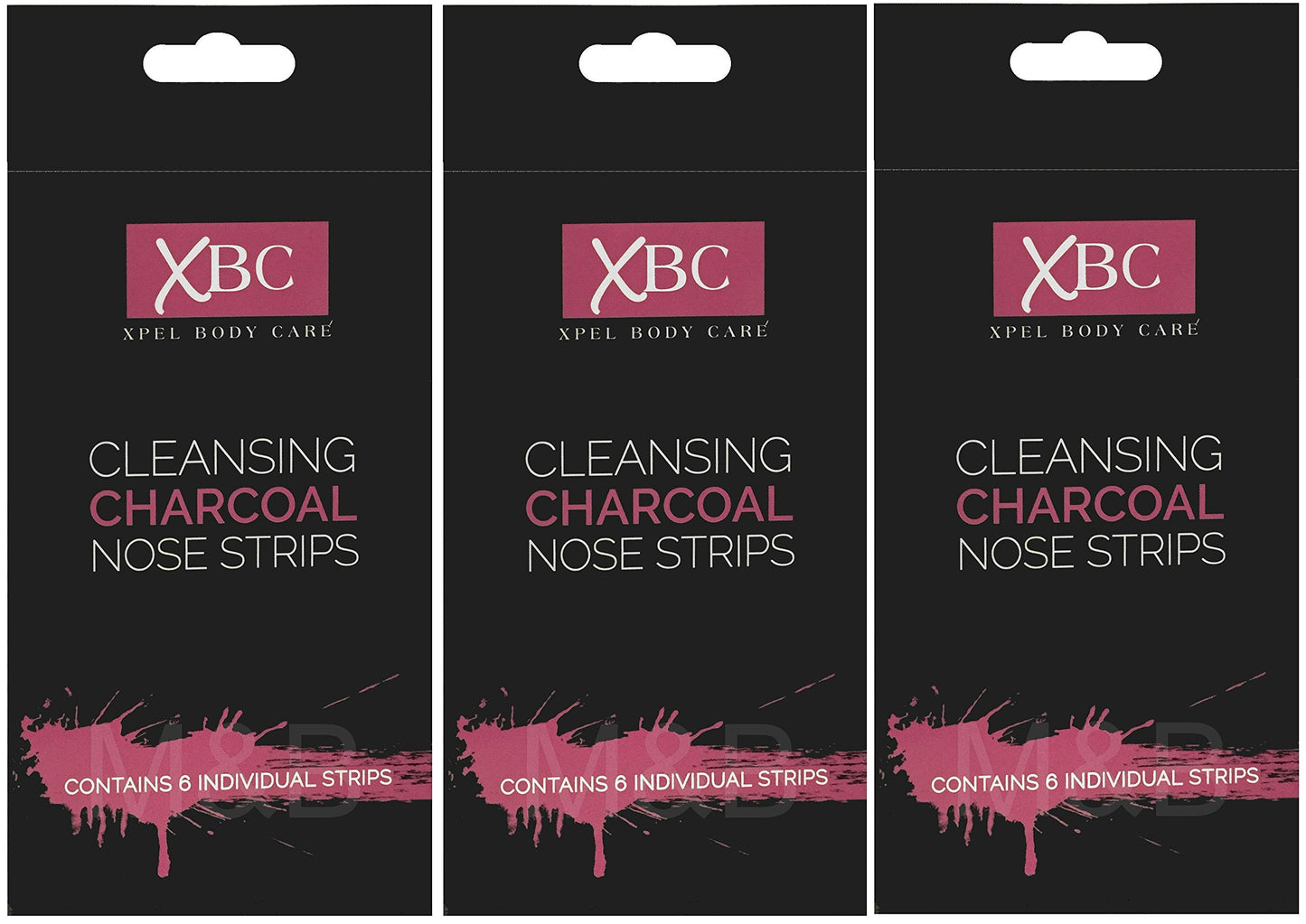 XBC Cleansing Charcoal Nose Strips (3 x 6 Pack) Xpel Blackhead Removal Patches