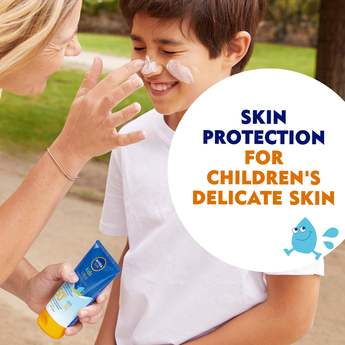 Nivea Sun NIVEA Sun Kids Ultra Protect & Play SPF 50+ Lotion (150ml), Moisturising Kids Sun Cream Immediately Protects Delicate Skin Against Sunburn and Long-Term UV Damage