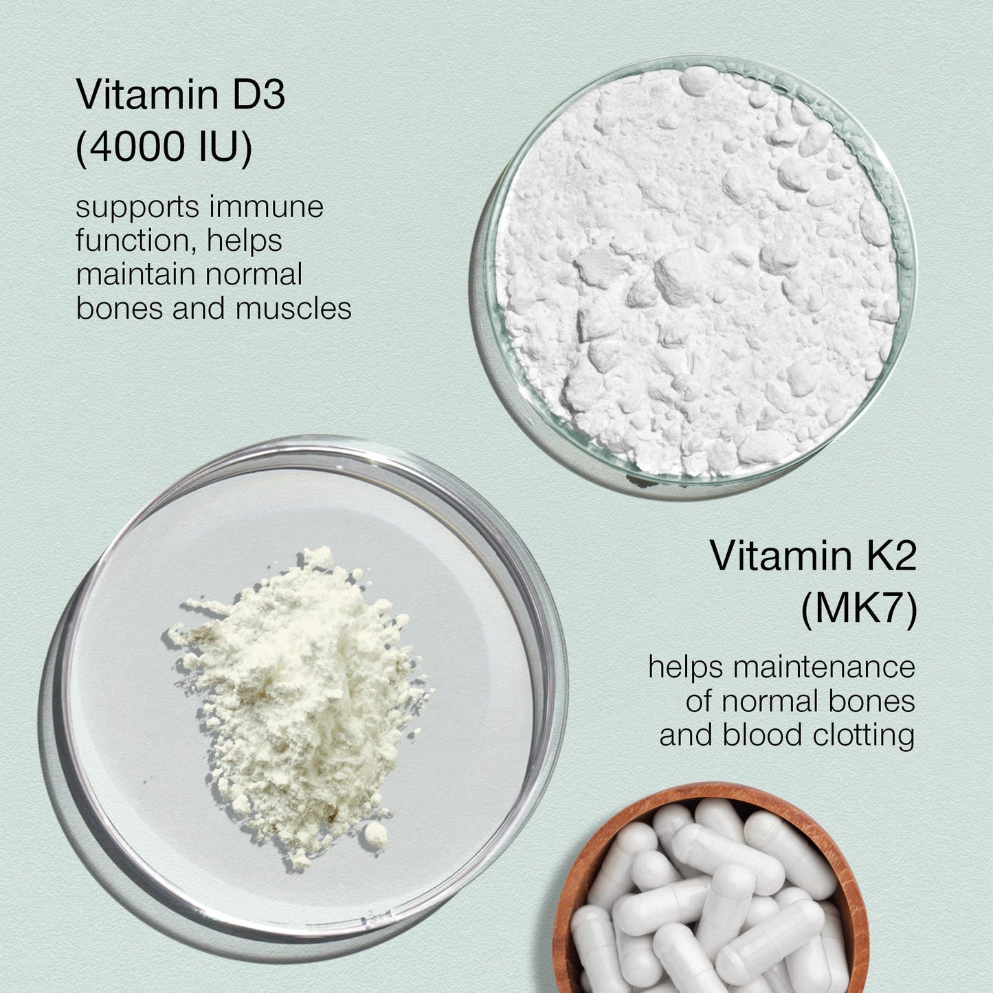 Vitamin D3 K2 Capsules - High Strength Vitamin D Tablets - 4000 IU Vitamin D & 100mcg Vitamin K MK7-120 Capsules - UK Made & Vegetarian - VIT D3 K2 Supplement for Strong Bones, Teeth, Immune System