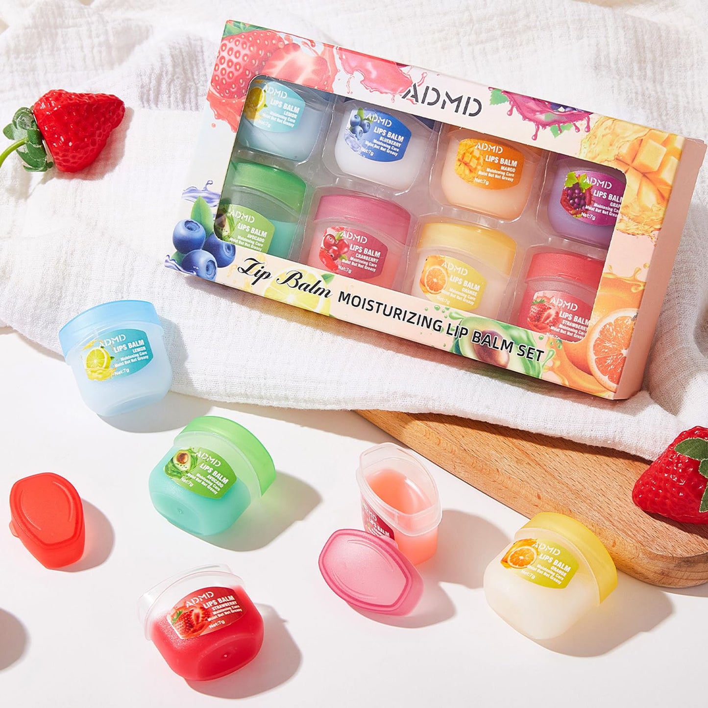 FALILUV Lip Balm Set-Lip Balm Multipack, Deep Moisturizing Lip Mask Lip Balm Set Natural Moisturizer Intensive Lip Repair For Cracked, Dry And Chapped Lips Clear Lip Gloss Plumping Lip Gloss (8 Pack)