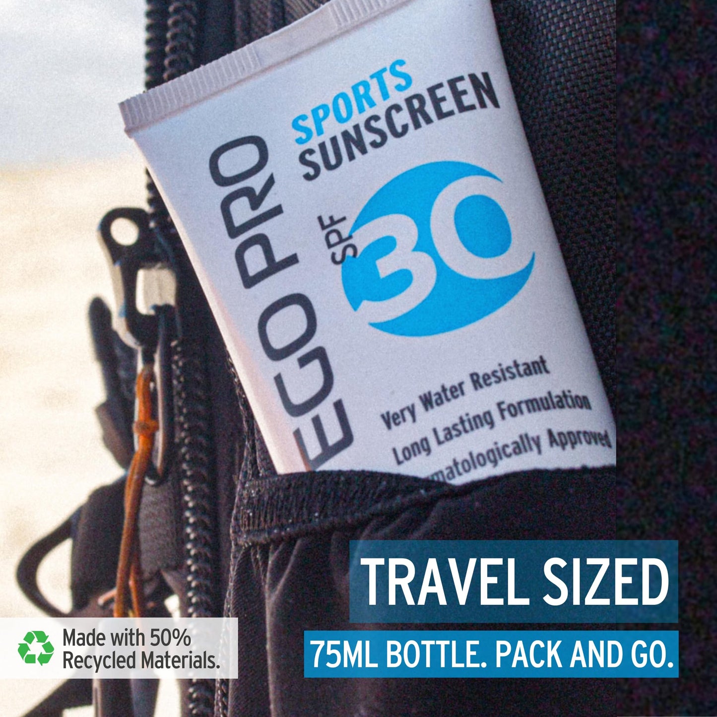 Intego Pro (SPF 50+) Sports Sunscreen | Very Water Resistant & Sweatproof Sun Cream with Zinc Oxide | Non Greasy Formula Suncream Approved by Athletes | Reef Safe, Fragrance Free, Hypoallergenic