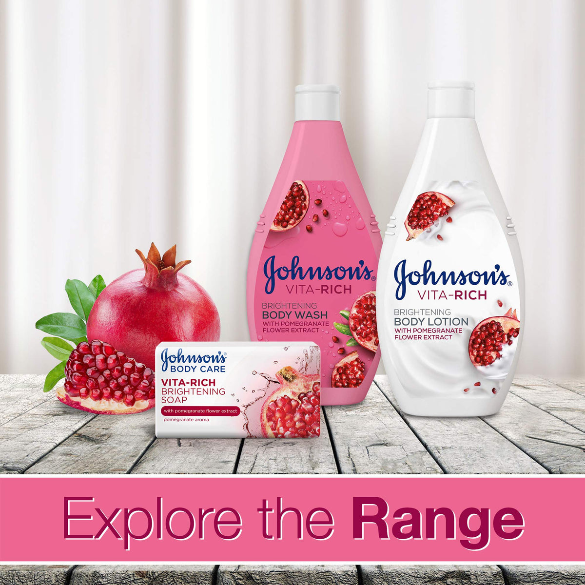 Johnson & Johnson Johnsons Adult Vita-Rich Bright Body Lotion Pomgrnt - 400 ml