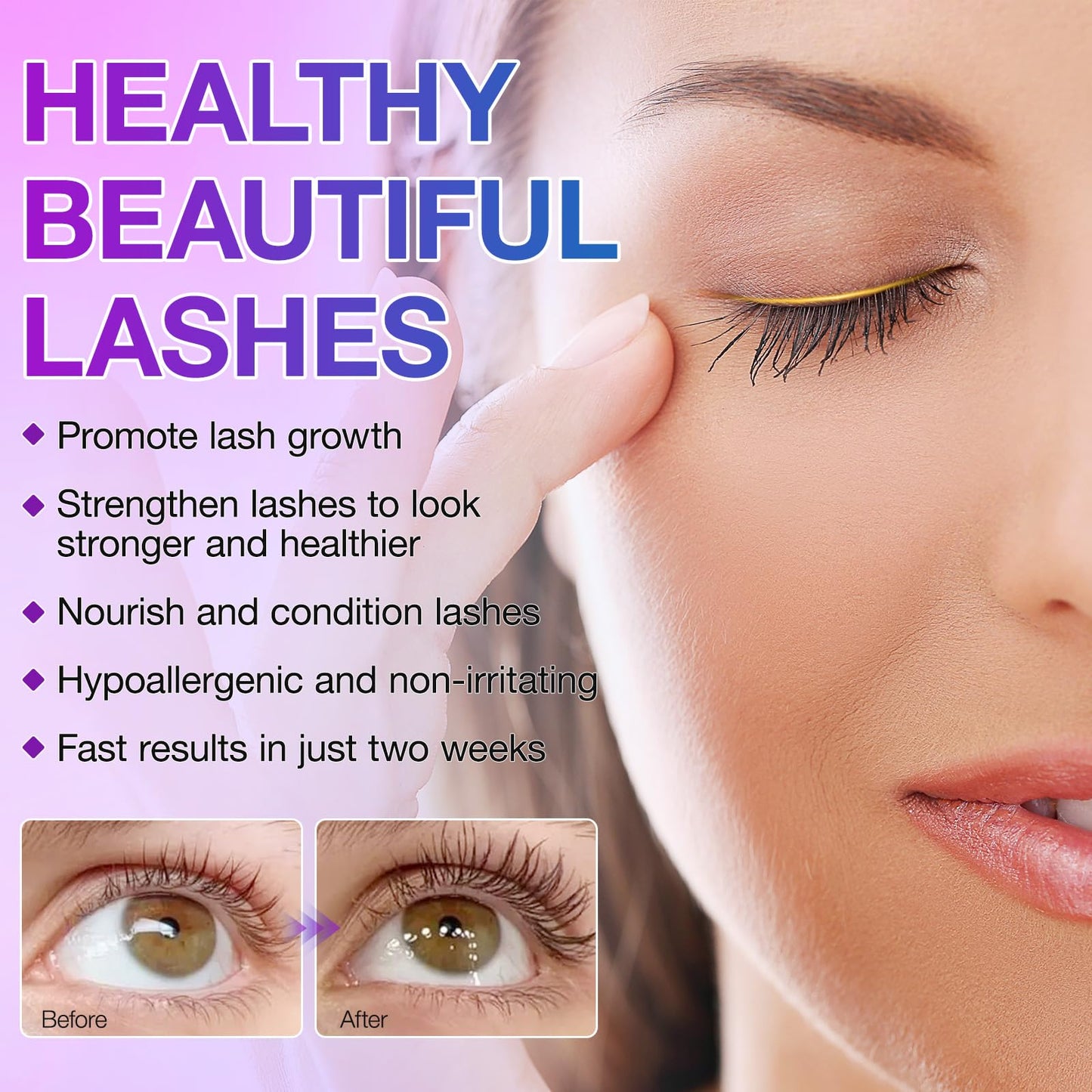 Generic Eyelash Growth Serum, 5ML Professional Lash Eyelash & Eyebrow Enhancer Serum, Advanced Formula for Longer, Fuller, and Thicker Lashes, Lift Eyelashes Enhancer Rapid Lash Growth,Nourish Damaged Lashes