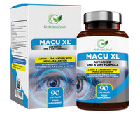 Macu XL - Lutein and Zeaxanthin Supplement - 3 Month Supply with Meso Zeaxanthin, Bilberry Extract, Vitamins A, B12 & Zinc, 90 Vegan Capsules - Eye Supplement for Vision Health – Eye Vitamins