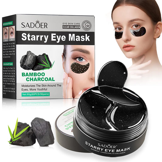 CGBOOM Under Eye Patches, Collagen Under Eye Mask, Dark Circles Under Eye Treatment, Puffy Eyes Bags Under Eyes Removal, Anti-Aging, Reduce Wrinkle, Skincare, Hydrating - 30 Pairs (Bamboo Charcoal)