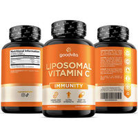 Goodvita Liposomal Vitamin C Softgels 2000mg | 60 Softgels, 1 Month Supply | Added Zinc + Selenium | UK Formulated | Ultra Strength 4X Higher Absorption | Immunity, Energy + Skin | Easy to Swallow