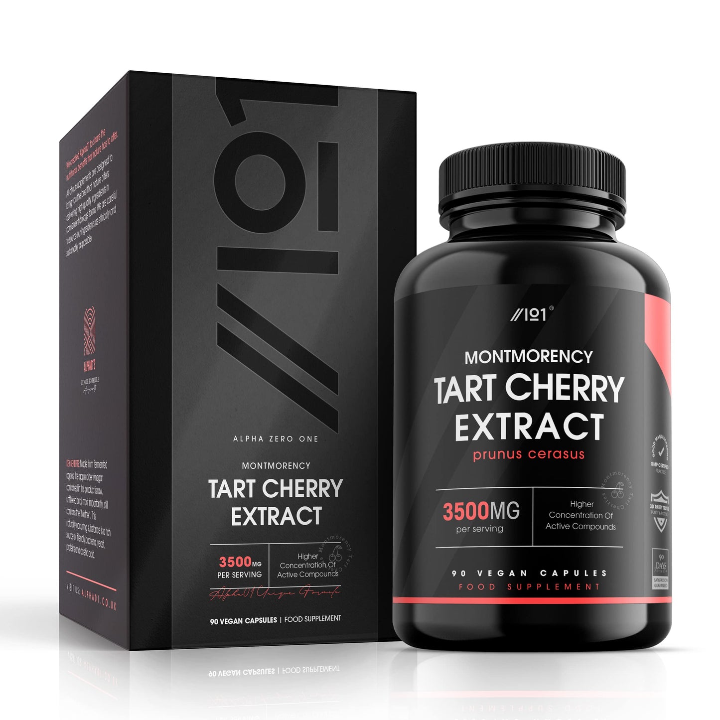 Montmorency Cherry 3500mg - High Strength Tart Cherry Extract - Antioxidant Rich - Non-GMO, Gluten Free Supplement - No Artificial Preservatives 90 Capsules