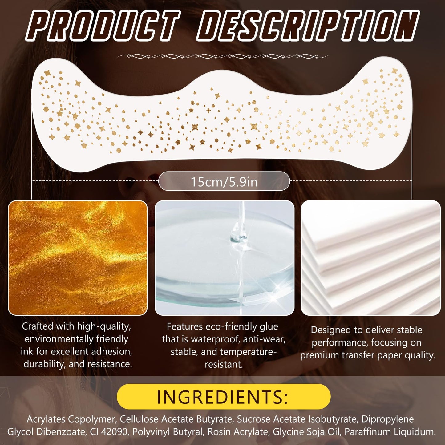 AmiCera Glitter Freckles Face Tattoo, 10 Pcs Face Glitter Freckles Gold for Kids Women, Fake Sparkle Temporary Tattoos Stickers for Girls and Adults Festival Makeup Accessories Face Decor