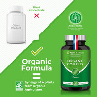 Organic Complex | Detox Supplement: Liver, Intestine & Colon | 100% Natural | Artichoke, Black Radish, Turmeric | Naturally Eliminates Toxins | High Dosage | 90 Vegetarian Capsules | French Expertise