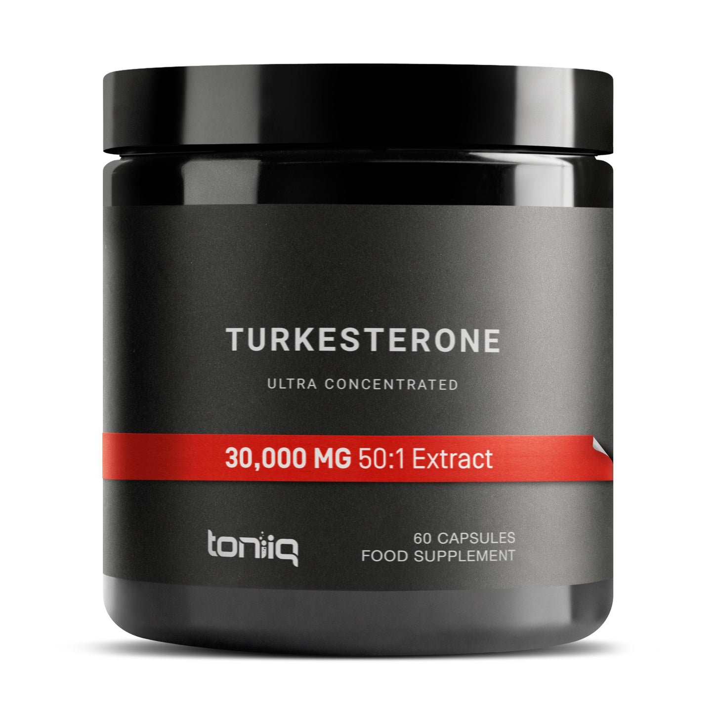 Toniiq Ultra High Strength Turkesterone - 30,000mg Equivalent, 20% Turkesterone, 50x Concentrated - 600mg Dose - 60 Veggie Caps - Third-Party Lab Tested - One Month Supply - Ecdysterone Companion - Veg Caps