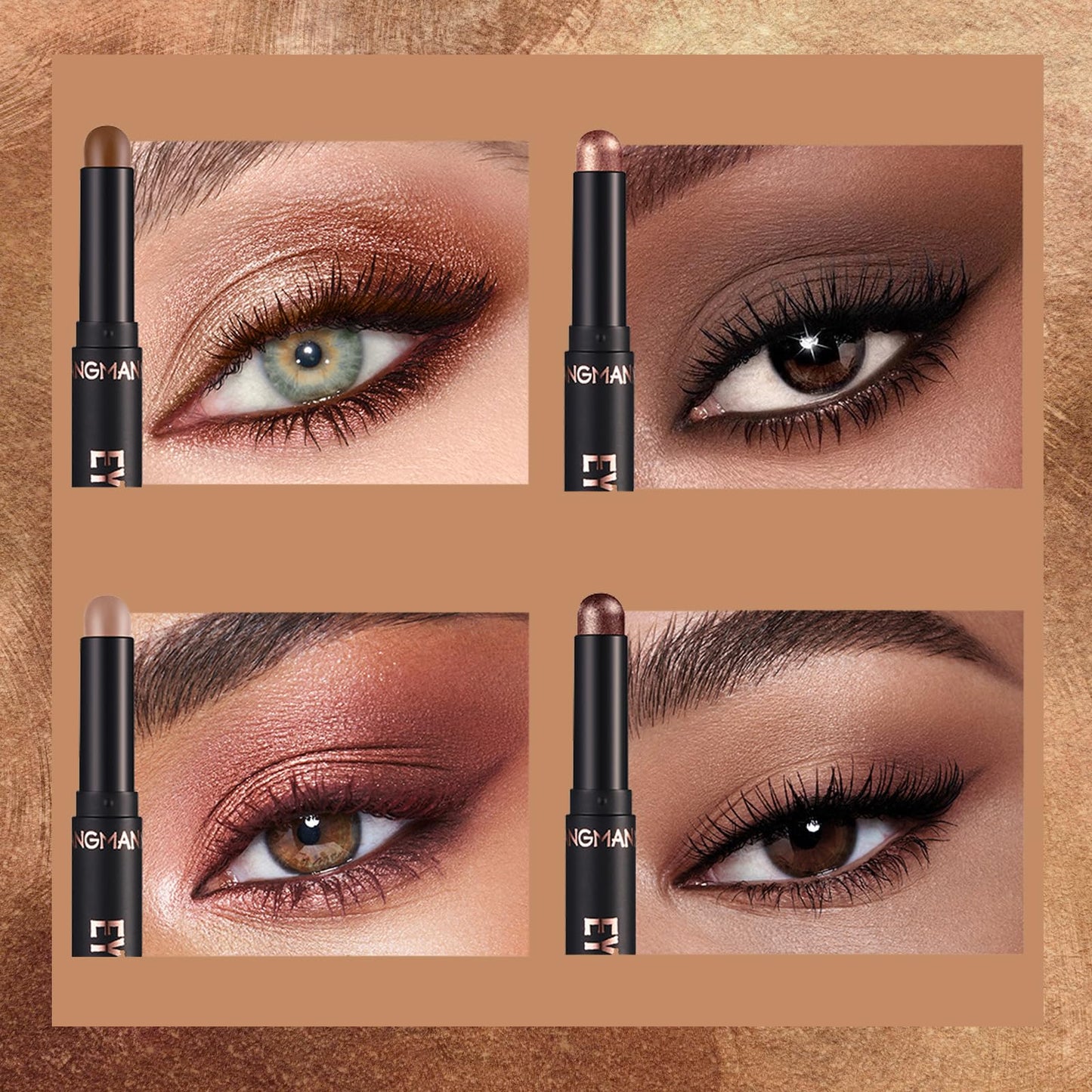 Bisienya Eyeshadow Stick 8PCS,Cream Eyeshadow Shimmer Stick,Eye Shadow Pencil Crayon, Eye Shadow Stick Set, Waterproof Pearly Sparkle Glitter Cream Stick Pen Eye Liner Makeup for Women