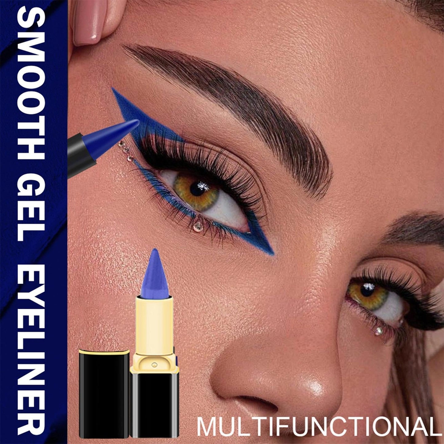 AurolaGlow Long-lasting Blue Eyeliner Pencil - Waterproof, Quick-drying,It's An Eye Makeup Product That Is Easy To Control And Suitable For All Eye Shapes. (05 Blue)