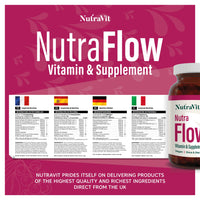 NUTRAFLOW - UTI Vitamin | Urinary Infection Vitamin - 30 Tablets | Ease Discomfort Within The Urinary Tract - Includes Cranberry, Juniper Berries, Acerola & Vitamin C - by NutraVit