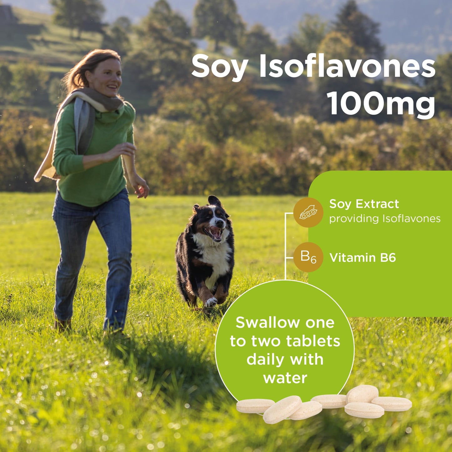 Healthspan Soy Isoflavones 100mg | 120 Tablets | with Vitamin B6 | Regulate Hormonal Activity | Natural Plant Oestrogen | 40% Isoflavone Content | Soy Germ Extract | Vegan