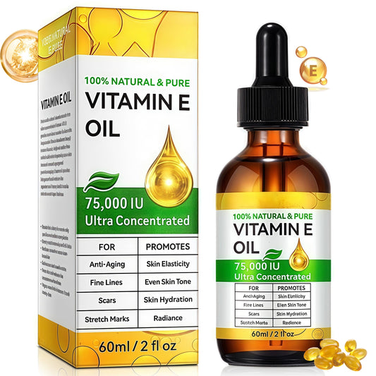 AurolaGlow Pure Vitamin E Oil for Skin & Hair - Natural Bio Oil Scar Treatment, Vitamin E Capsules for Face (2 Fl Oz) - Non GMO, Cold Pressed, Moisturizing & Easy to Absorb