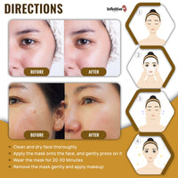 Glamza Infinitive Beauty Collagen Face Masks – Gold Face Mask Hydrates, Rejuvenates & Moisturises Skin (x2)