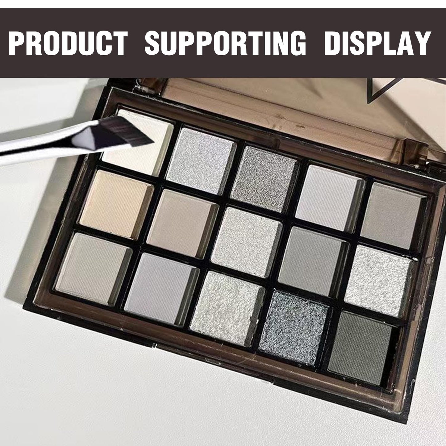 XdealCozyxc 15 Colors Long Lasting Grey Eyeshadow Palatte, Waterproof Matte Black Cool Toned Eyeshadow
