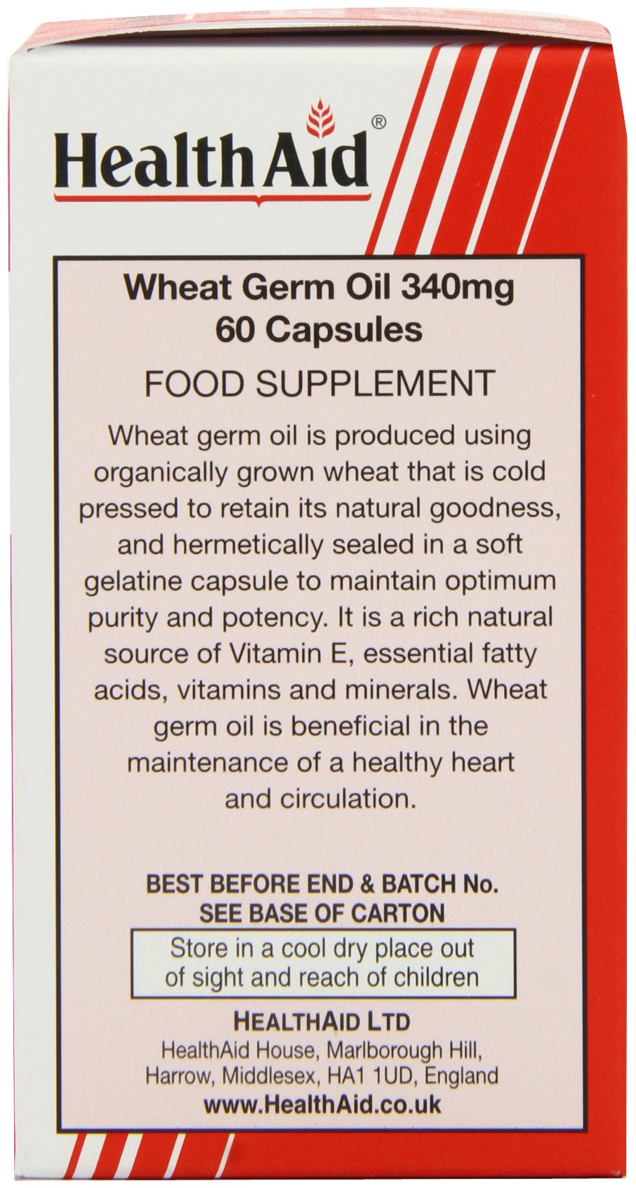 HealthAid Wheat Germ Oil 340mg 60 Capsules