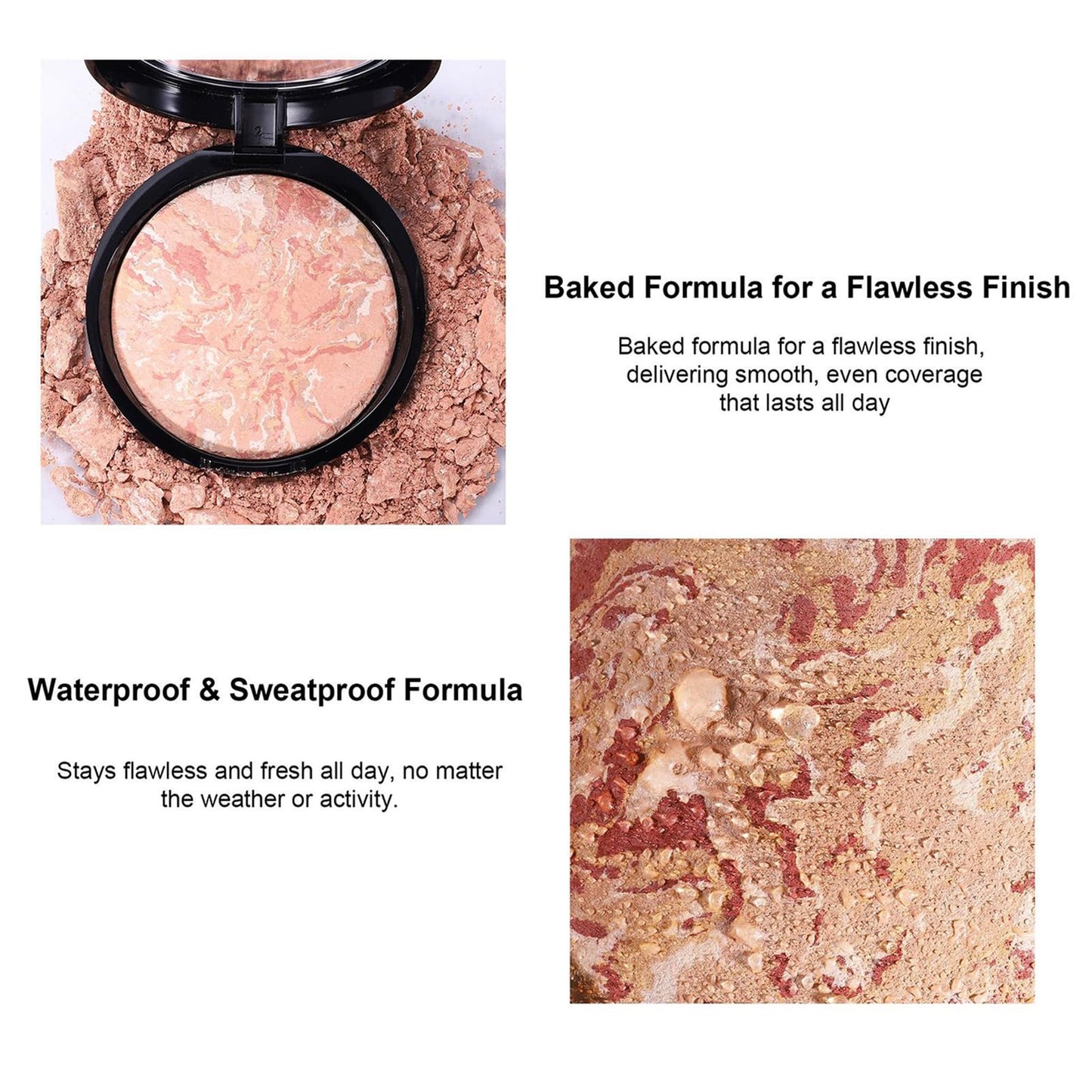 Shengqialun Baked Foundation Medium, Colour Correcting Foundations for Mature Skin, Highlighting & Setting Powder Foundation, Oil Control Pressed Powder for Mature Skin