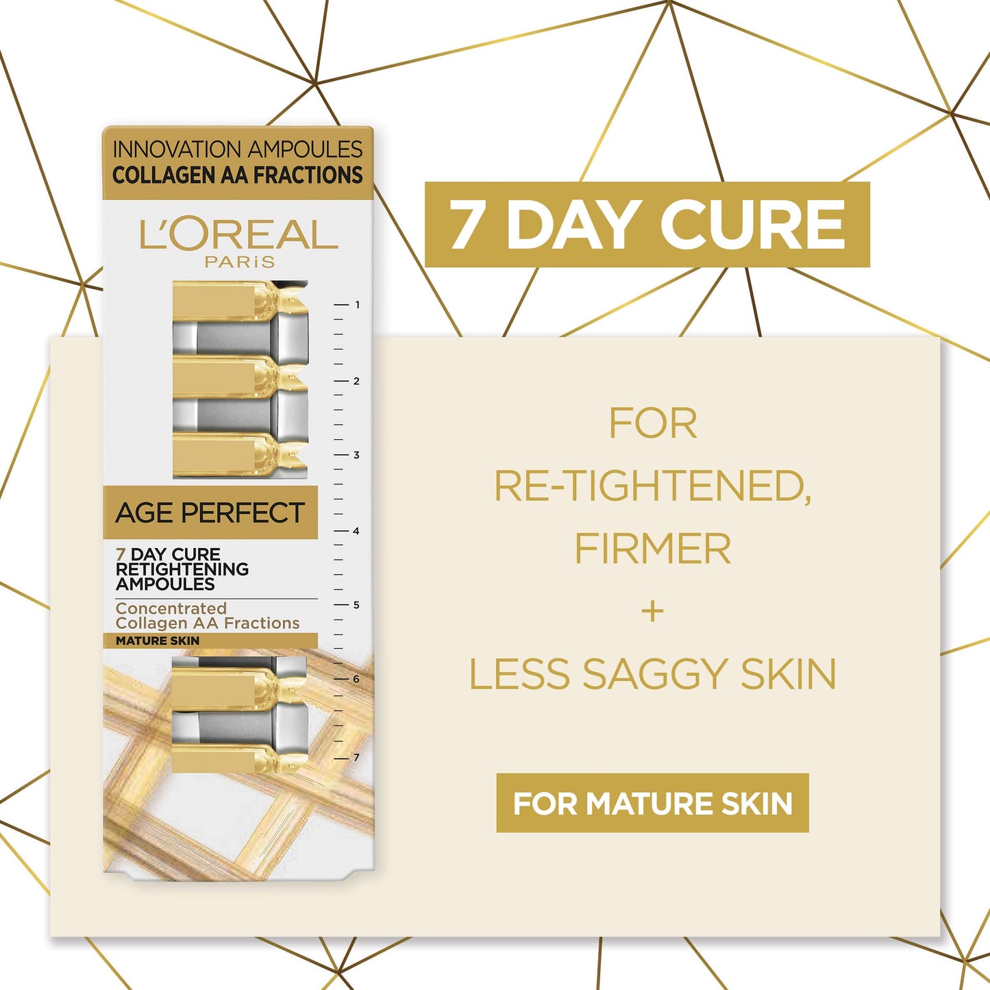 L'Oreal Paris Age Perfect Retightening Collagen Ampoules For Mature Skin X7