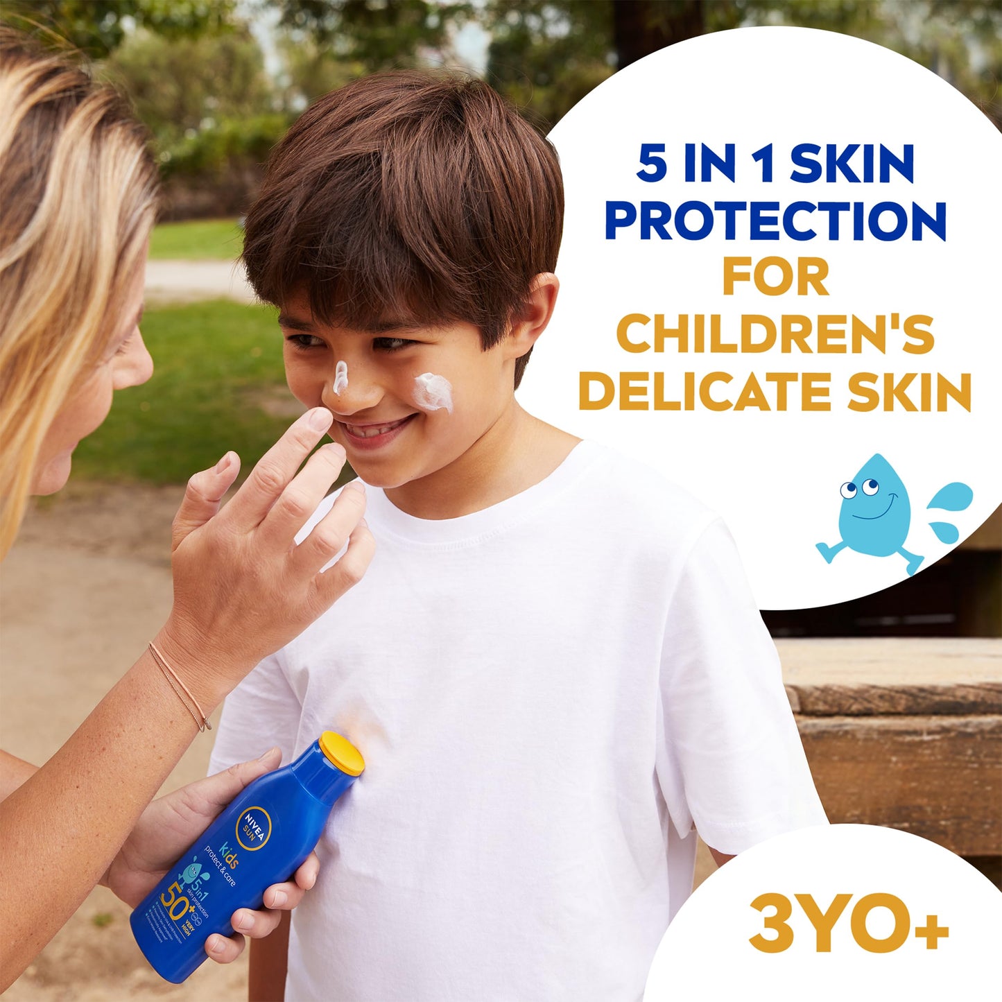 NIVEA Sun Kids Protect & Care SPF 50+ Lotion (200ml), Moisturising Sun Cream Protects Delicate Skin Against Sunburn and Long-Term UV Damage, Fast-Absorbing Sun Lotion